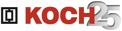 Das Logo von KOCH und die Zahl 25, welche für das 25 jährige Betriebsjubiläum steht.